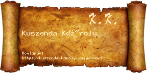 Kuszenda Károly névjegykártya