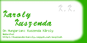 karoly kuszenda business card