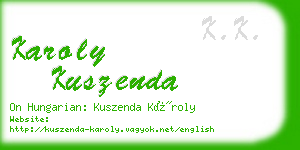 karoly kuszenda business card